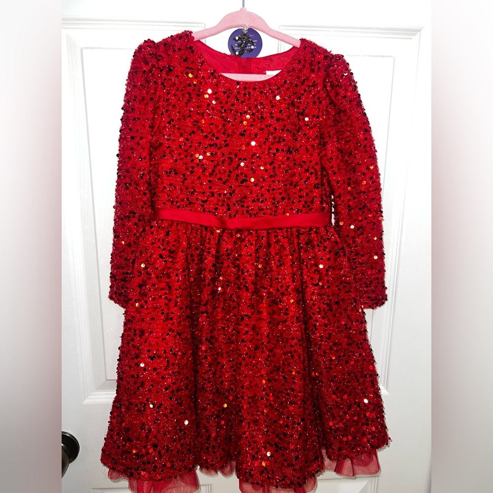 Rare Editions Size 6 Sparkling Red Sequin Gown for Christmas
